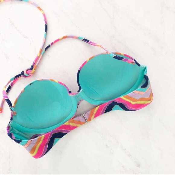Victoria’s Secret Rainbow Bandeau Bikini Top 36B - Picture 3 of 6